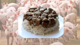 Babasının Hayrına 500 Kilo Domuz Eti Dağıttı